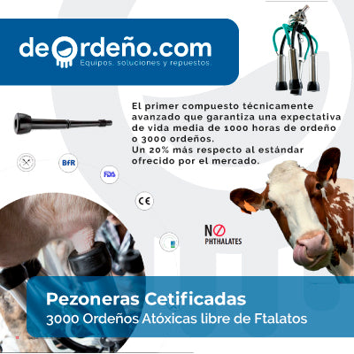 JUEGO DE 4 PEZONERAS. Pezonera de ordeño adapt. a DeLaval 960016-01 / 960000-01 + ENVIO GRATIS 🚚